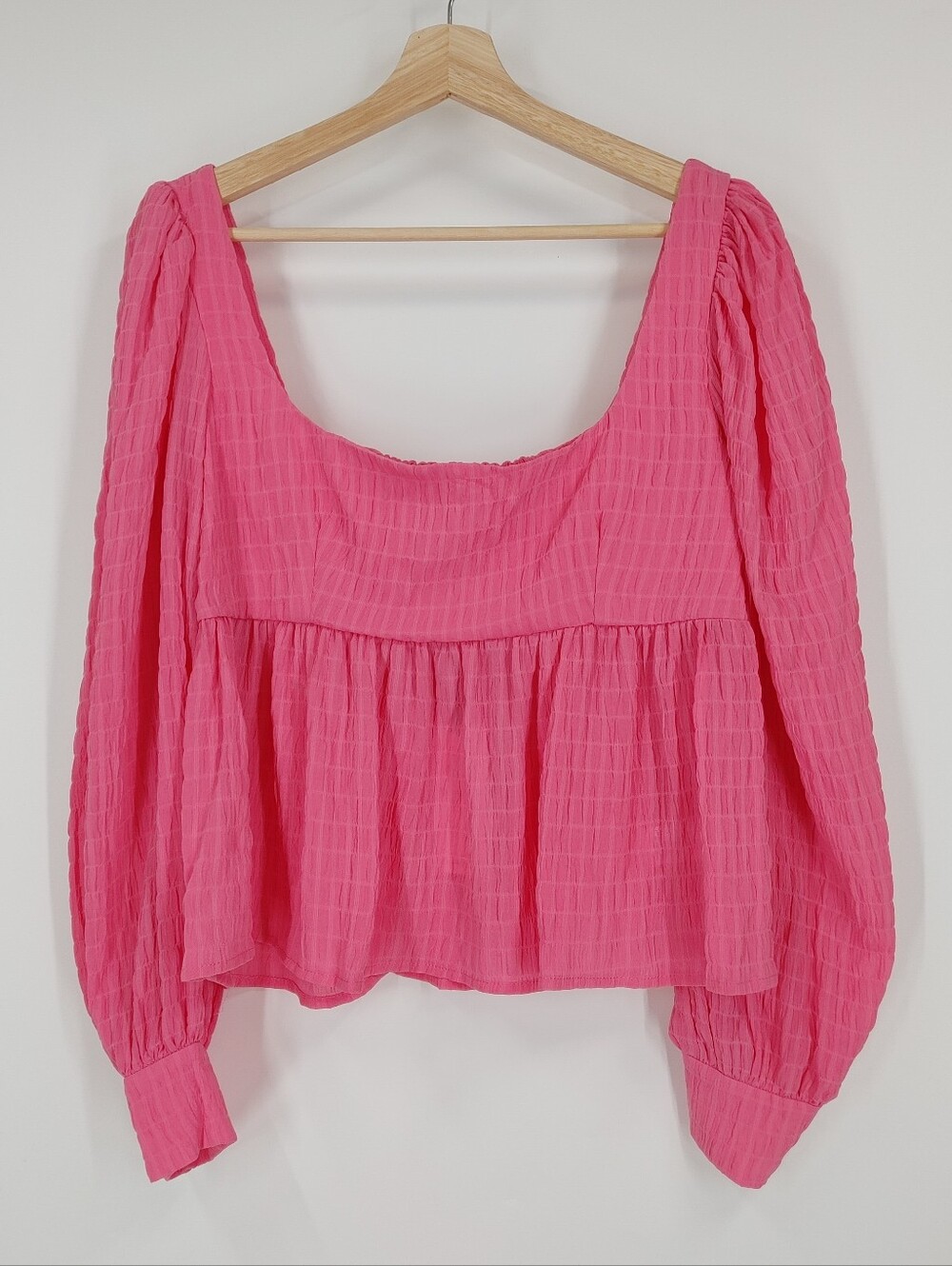 WAYF Textured Babydoll Blouse
